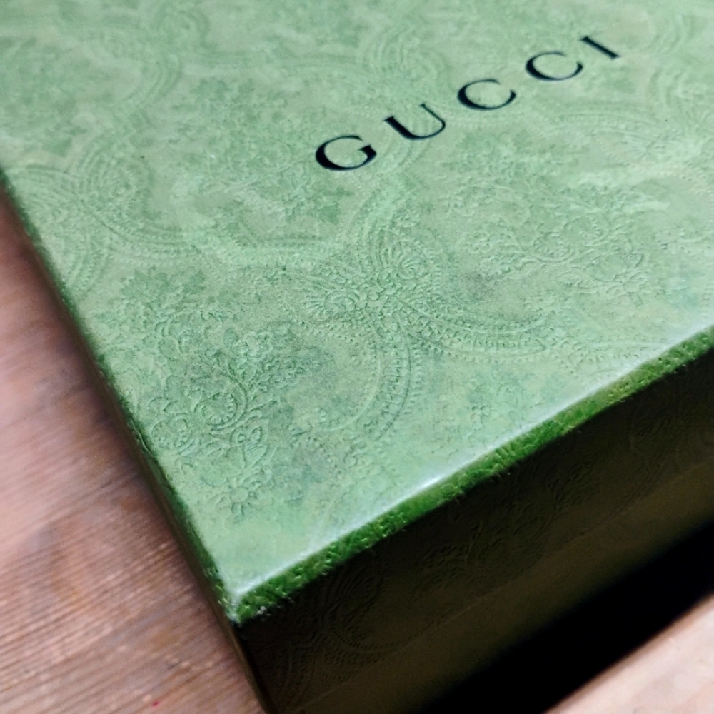 Gucci authentic shoe box, textured green. Only 1 available!